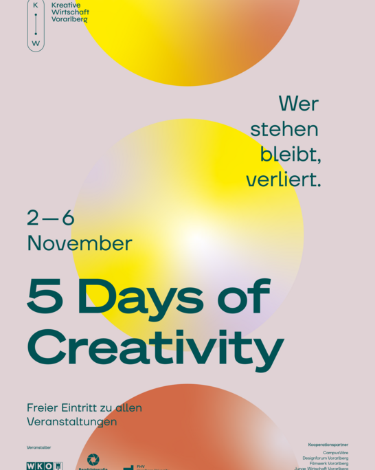 26039_KreativeWritschaft_5_days_of_creativity_Poster_DINA2_Ansicht 26039_KreativeWritschaft_5_days_of_creativity_Poster_DINA2_Ansicht