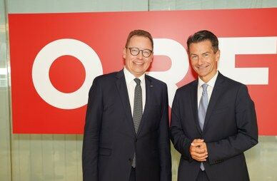 Markus Klement und Generaldirektor Roland Weißmann. Foto: ORF, Zach-Kiesling